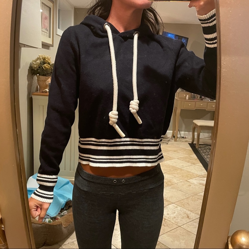 Zara Navy Stripe Hoodie